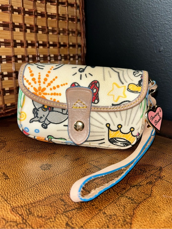 Dooney & Bourke Handbags - Vintage Dooney & Bourke Rare Disney Sketch flap wristlet with Hangtag -EUC-